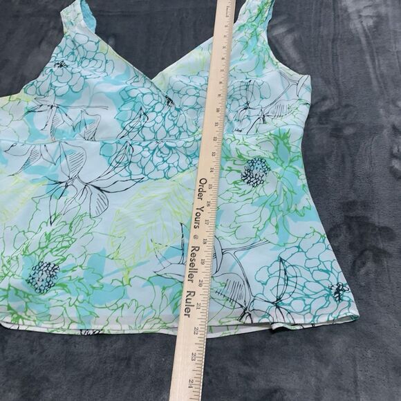 Nine & Co Y2K Babydoll Floral Tank Top So 14 Green Whimsigoth Fairy Grunge Flowy - Picture 9 of 11